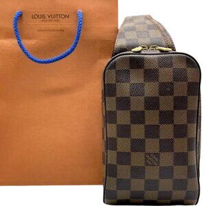 617560AS (X6) Louis Vuitton Crossbody Bag Geronimos Brown Damier w/Bag